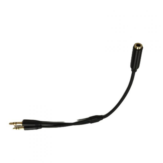 Y Splitter Cable Wire Harnesses Headset de cabo de áudio 3,5 mm 2 cabo de microfone masculino 1
