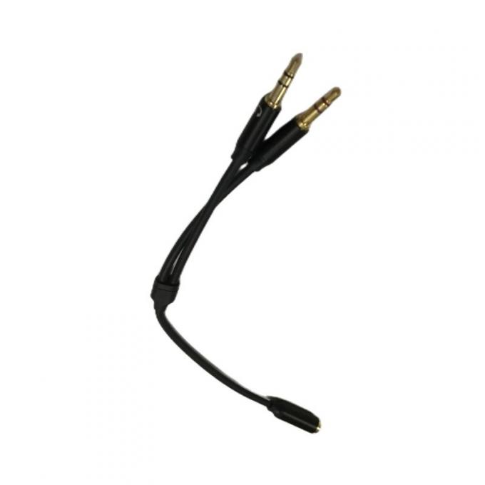 Y Splitter Cable Wire Harnesses Headset de cabo de áudio 3,5 mm 2 cabo de microfone masculino 2