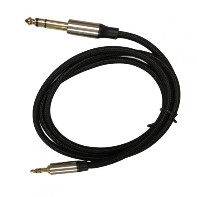Arnês de fio personalizado pesado de macho para macho Aux 3,5 mm a 6,35 mm Jack cabo de áudio 2