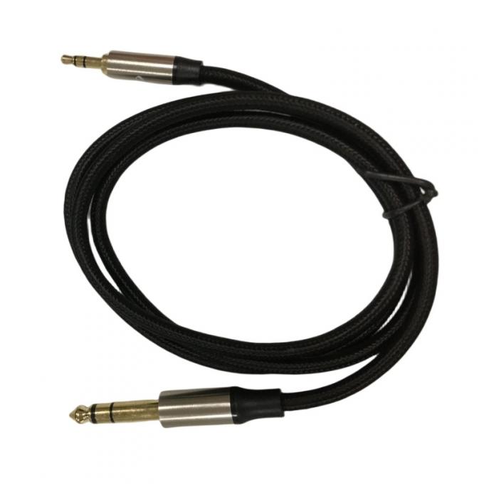 Arnês de fio personalizado pesado de macho para macho Aux 3,5 mm a 6,35 mm Jack cabo de áudio 1