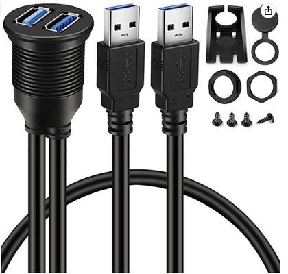 ODM Cable Wire Harnesses Dois Cable de Extensão USB Automóvel Dash Mount