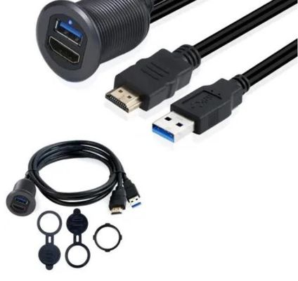 ODM Cable Wire Harnesses Dois Cable de Extensão USB Automóvel Dash Mount