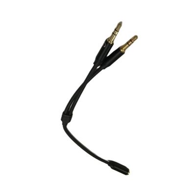 Y Splitter Cable Wire Harnesses Headset de cabo de áudio 3,5 mm 2 cabo de microfone masculino