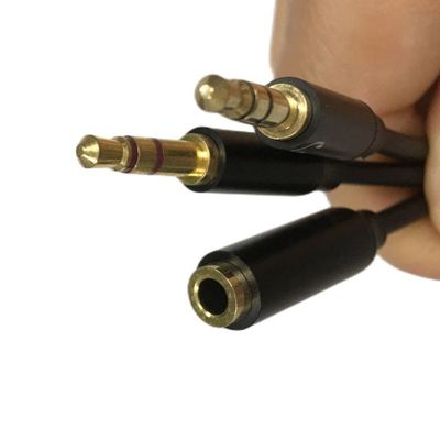 Y Splitter Cable Wire Harnesses Headset de cabo de áudio 3,5 mm 2 cabo de microfone masculino