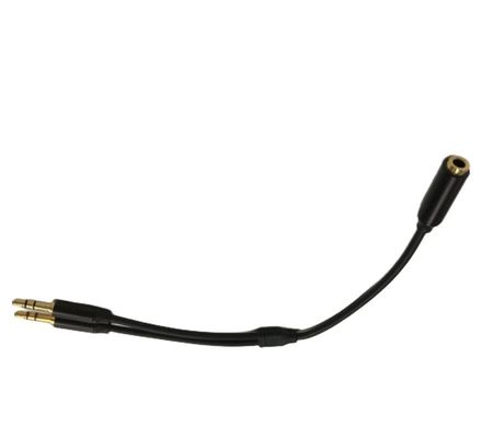 Y Splitter Cable Wire Harnesses Headset de cabo de áudio 3,5 mm 2 cabo de microfone masculino