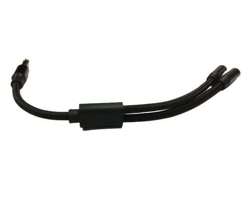 1 / 4 polegada fone de ouvido Splitter Cable Assembléia 2 Mulher para 1 macho cabo de áudio